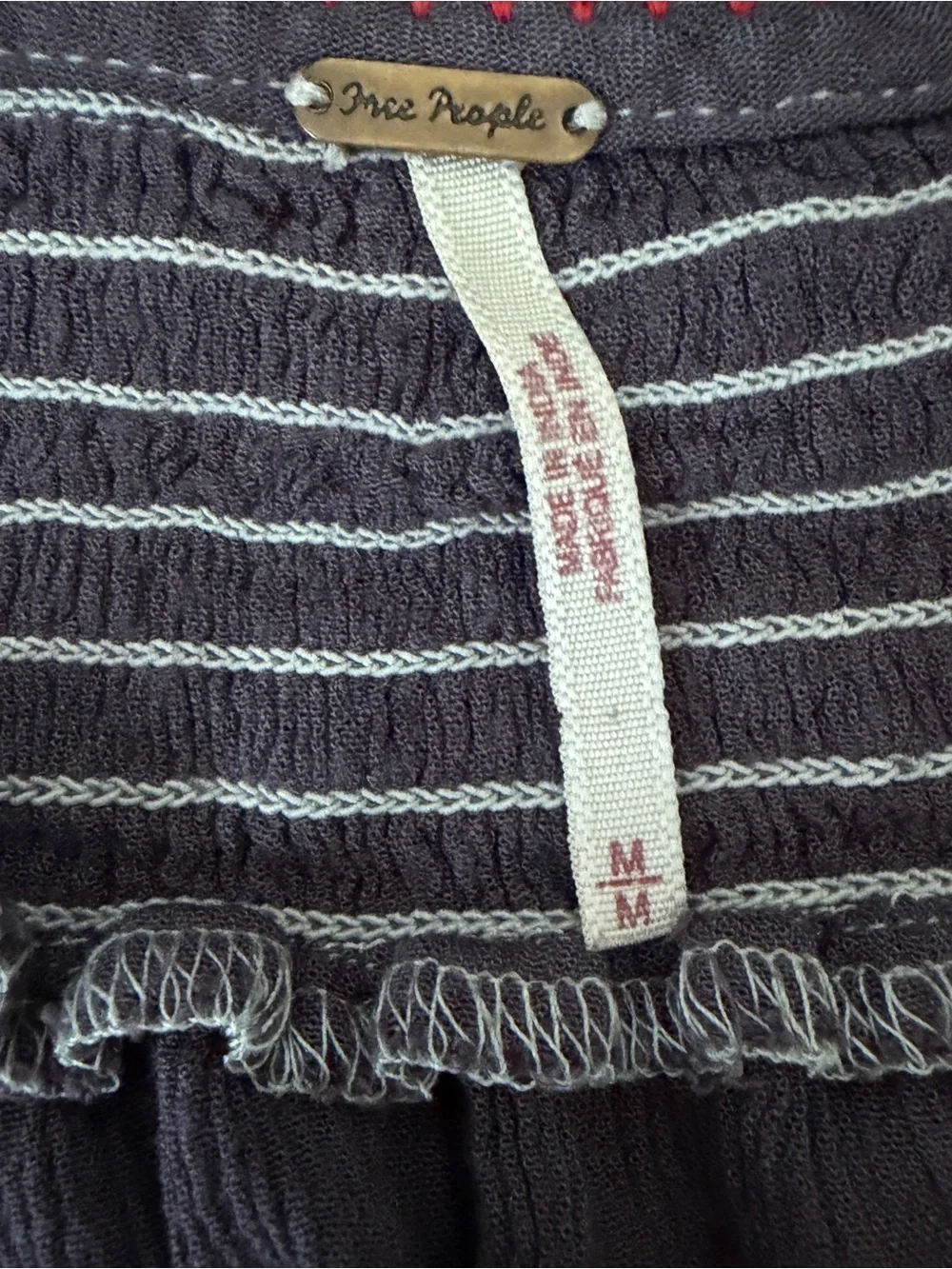 Free People Plum Tunic with White Striped Detail